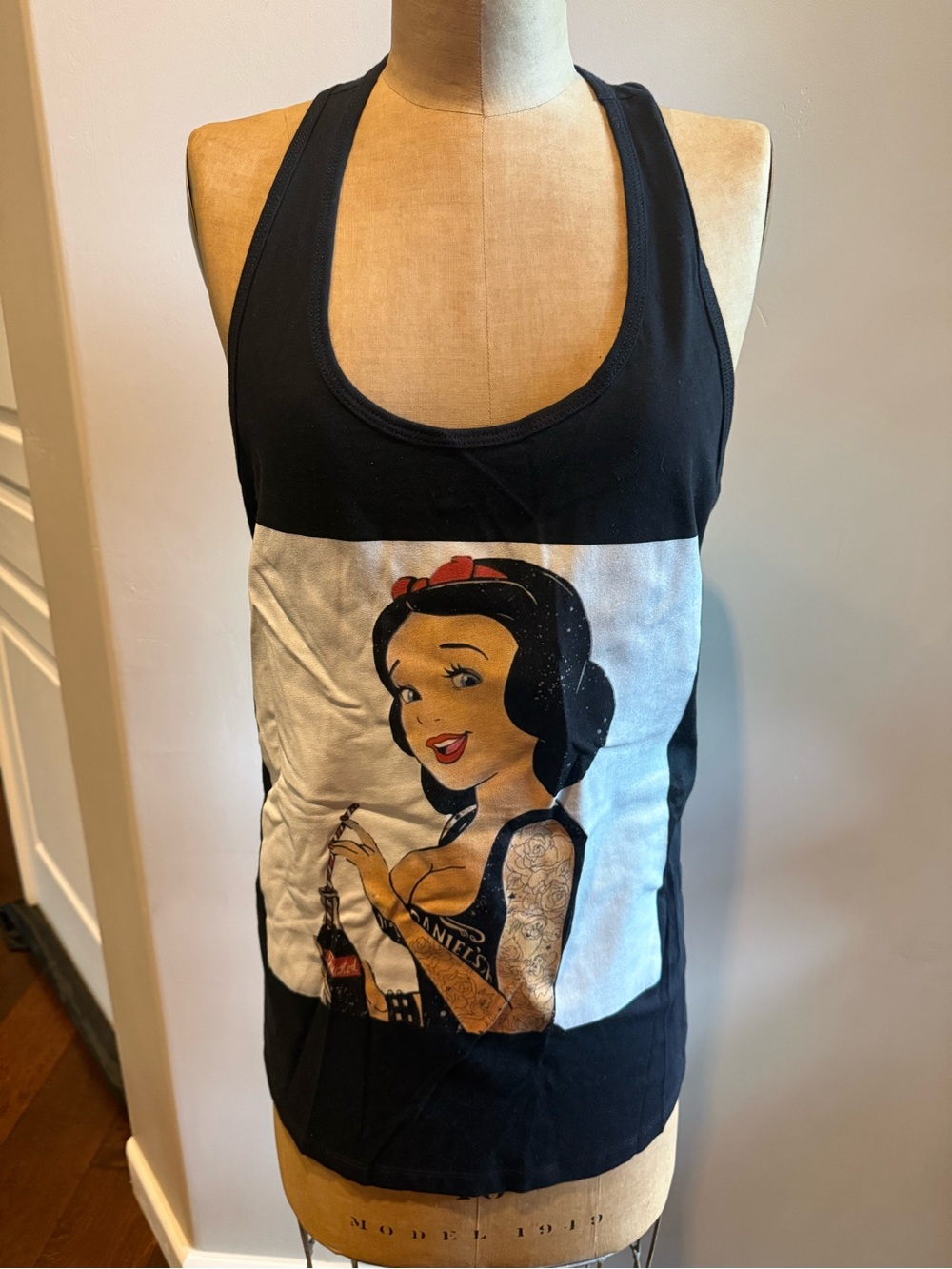 Bella Canvas Black Racerback Tank with Sexy Snow White Graphic
